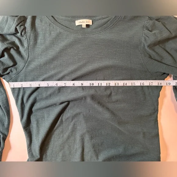 Another Love Deep Green Knit Top | Women's Size L Brushed Slub Top - Picture 10 of 10